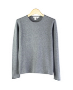 Women's silk cashmere fine knit crew neck long sleeve sweater in classic fit and shape. 85% silk, 15% cashmere.  Clean neck line and straight bottom style.  An easy-to-match fall great sweater loved by our customers.  

Solid and heather colors available: Black, Heather Gray, and Red.

Hand wash cold and lay flat to dry.  Then, steam or press the sweater with steam to bring back the silk cashmere softness after wash.  Or dry clean for long lasting best result.

DISPLAY PICTURE COLOR: GRAY HEATHER