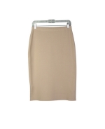Women's skirt made of silk/cotton/lycra in classic style. Sizes from S (6) to XL (16) are available.  5 colors available: Black, Champagne, Eggplant, Olive and Chocolate-brown.
 
Skirt length: 26" long

Dry clean for long lasting best results.  Hand wash cold and lay flat to dry.  Then steam or press the skirt with steam.  