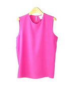 Ladies' washable crepe-de-chine silk sleeveless shell. This tank top has delicate piping detail and is easy to fit. It can easily match all the silk shirts, blouses, jackets, pull-on pants, trousers and skirts in this group collection. The softly shaped and light weight sleeveless shell tank is a must-have for all season. Machine wash or dry clean. 

Available in 6 colors: Fuchsia, Navy, Pale Smoke Blue, Ruby, Soft Purple, and White.

DISPLAY PICTURE COLOR: FUSCHIA