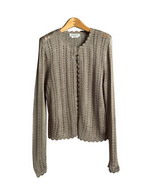 Women's Apparel: Rayon Crochet Jewel Neck Cardigan Sweater W/One Button Front