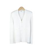 Our ladies' viscose nylon full-needle knit jacket w/ patch pochets is easy-fit & easy-care. This knit jacket drapes beautifully and gives you a flattering fit. Our viscose nylon jacket has easy-matching layering tops, skirt and pants that make great sets. This design is one of our customers favorite knit jackets in the collection. Dry clean or hand-wash.

Available in 5 colors: Black, Ice Blue, Khaki, Mint, and White.

DISPLAY PICTURE COLOR: WHITE