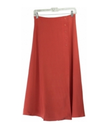 This Washable silk long skirt with upper side-button style has a little flare shape. The soft look silk skirt is fully lined! It is easy to work with other woven blouses or knit tops. The silk skirt is 33"-34" long. Machine washable or dry clean. The White and Ivory silk skirts with full lining are our customers' favorites.     