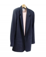 Our ladies washable fuji silk blazer is comfortable and perfect for all occasions. This blazer is softly shaped and drapes very nicely. It can easily match sweaters and bottoms. Machine wash or dry clean for best results.

Available in 6 colors: Black, Eggplant, Navy, Royal, Raisin, and Winter White.

DISPLAY PICTURE COLOR: NAVY