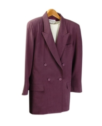 Our ladies washable fuji silk double-breasted blazer is comfortable and perfect for all occasions. This blazer is softly shaped and drapes very nicely. It can easily match sweaters and bottoms. Machine wash or dry clean for best results.

Available in 3 colors: Black, Deep Brown, and Eggplant.

DISPLAY PICTURE COLOR: EGGPLANT