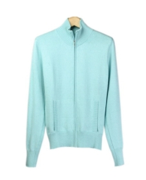 Compositions' zipper jacket is made of silk/cotton/cashmere. That jacket you'll love to wear. This chic and practical jacket has a classic stand-up collar and elegantly simple design. This top matches nicely with all sleeveless shells, t-shirts, and sweaters. Hand-wash or dry clean for best results.

Display Picture Color: Teal