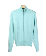 Compositions' zipper jacket is made of silk/cotton/cashmere. That jacket you'll love to wear. This chic and practical jacket has a classic stand-up collar and elegantly simple design. This top matches nicely with all sleeveless shells, t-shirts, and sweaters. Hand-wash or dry clean for best results.

Display Picture Color: Teal