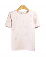 Make this a fun addition to your wardrobe! Our short sleeve sweater is embroidered with terry-textured dots for a fun, yet elegant design.

Available in sizes S, L, XL

Available colors: Black, Blue, Pink, Red

DISPLAY PICTURE COLOR: Pink