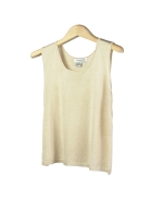 Our ladies' 100% silk sleeveless tank top is a luxurious that is wrinkle free and very durable. Its delicate look and soft touch makes it a must have for the spring and summer seasons.  This tank top works beautifully with our matching crochet cardigan and sweater tops.  Dry clean for best results.

Available in 8 beautiful colors: Black, Bone, Charcoal Gray, Eggplant, Plum Bean, Silver, Taupe, and White.

Display Picture Color: BONE