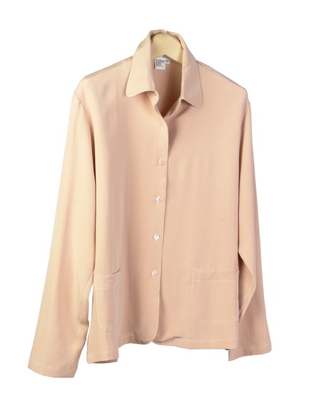 This luxe washable heavy weight 100% silk crepe shirt-collar unlined jacket has two patch-pockets, a perfect easy jacket for early fall and beyond.  Clean sewn hem and cuffs.  It is as comfortable in the office and meetings as it is out for dinner and party.  The relaxed shape and mid hip length give a flattering fit, which is important to our customers.  This unlined jacket matches the tank, trousers and long skirts in this group pictured below as great outfits. 

Mid hip length: 23.5