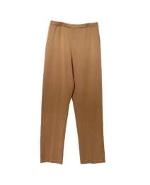 Silk cotton/lycra 14 gauge full needle knit pants.  Tightly knitted with good stretch.  Great for travel, work and leisure wear.  This fine gauge knit pants hold shape well and very comfortable to wear.  It is a full fashion knit (not cut-and-sew). Hand wash or dry clean for best results. 

DISPLAY PICTURE COLOR: CAMEL