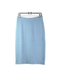 Stretch silk cashmere straight-shape regular skirt in heather colors, 25