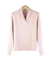 85% Silk and 15% Cashmere, shawl collar long sleeve sweater. A perfect classic fall/winter silk cashmere fine knit sweater for work and leisure wear. Great for all occasions.

Hand wash cold and lay flat to dry; or dry clean for long lasting care. Solid and heather colors.

DISPLAY PICTURE COLOR: PINK