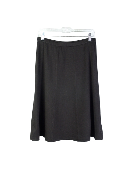 Wrinkle resistant high twisted silk lycra full fashion 8-panel knit skirt.  This 8-panel knit skirt drapes well.  The proper weight of the skirt is perfect for all year long wear. Two colors availabel, black and ruby.  The skirt matches the top SW11, a ruffle front cardigan, and SW16, ruffled V-neck knit blouse.  Dry clean for long lasting best result. Or, handwash cold and lay falt to dry. Then, steam or press the skirt with steam to achieve its silky look and good hand-feel.

Skirt length: 25"-26" long.

DISPLAY PICTURE COLOR: RUBY