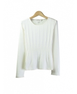 Our silk/cotton/lycra jewel neck long sleeve sweater is made in a reverse-needle knit and has a partial variegated-rib novelty design. Its novelty rib pattern is a unique design that highlights the cardigan's flattering shape and silky touch. Mid-hip length. Available in sizes XS(4) to XL(16). Hand-wash cold and press w/steam, or dry clean to maintain soft texture
Available in 5 beautifully rich colors: Black, Brown, Lime, Red, Winter White.
