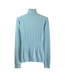 Our silk/cotton/lycra jewel neck long sleeve sweater is made in a reverse-needle knit and has a partial variegated-rib novelty design. Its novelty rib pattern is a unique design. Mid-hip length. Hand-wash cold and press w/steam, or dry clean to maintain soft texture
Available in 6 beautifully rich colors: Black, Blue, Brown, Lime, Red, Winter White.
