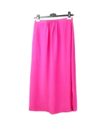 Our washable crepe-de-chine silk long skirt has an elastic back waist for easy-fit and side slits. This garment is softly shaped and light weight, so it drapes very nicely. This long skirt can easily match all the tops in its collection. Length: 34". Machine wash or dry clean.

Available in 12 colors: Black, Butter, Fuchsia, Ivory, Mocha, Navy, Pale Blue Smoke, Red, Royal, Ruby, Sage, and Soft Purple.

DISPLAY PICTURE COLOR: PALE SMOKE BLUE