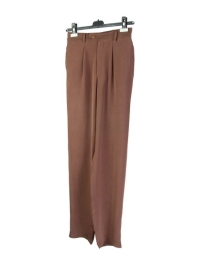Our washable crepe-de-chine silk trousers have front pleats, a front zipper, and an elastic back waistband for easy-fit and comfort. This pair of pants is softly shaped, light weight and drapes very nicely. They can easily match all the tops in its collection. Machine wash or dry clean.

Available in 12 colors: Black, Fuchsia, Ivory, Lime, Mocha, Pale Smoke Blue, Royal, Ruby, Sage, Soft Purple, Turquoise, and White.

DISPLAY PICTURE COLOR: MOCHA