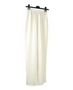 Our washable crepe-de-chine silk pull-on pants have an elastic waistband for easy-fit and comfort. These pants are softly shaped and drape very nicely. They can easily match the tops in its collection. Machine wash or dry clean.

Available in 12 colors: Black, Butter, Fuchsia, Ivory, Lime, Mocha, Navy, Pale Smoke Blue, Royal, Ruby, Sage, and Soft Purple.

DISPLAY PICTURE COLOR: WHITE