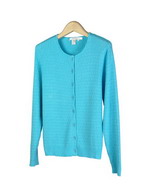 Women's 100% cotton cardigan in jewel neck long sleeve cable pattern style. Easy to match with jackets and bottoms. Perfect for all occasions; soft and comfortable. Hand wash or dry clean for best results. 

10 beautiful colors available: Black, Crystal Pink, Green Apple, Khaki, Peach, Pink, Sky Blue, Sun, Watermelon, and White. 