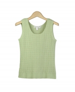 This women's 100% cotton scoop neck tank top is soft and comfortable. This tank top has a beautiful cable pattern, and is perfect for all occasions. Our cotton tank top is an easy-to-match item and a great layering piece. Hand wash or dry clean for best results. 

Available in 5 colors: Black, Green Apple, Khaki, Peach and Sky Blue. 

Display Picture Color: GREEN APPLE