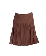 The full fashion pleated knit skirt is made of viscose nylon crepe yarn with stretch of lycra.  The pleats are created from the needle work.  It is an easy-care pleated skirt and can match all types of tops and jackets. The clear pleats of the knit do not need to be ironed or pressed.  After wash, a little steam will bring back every clear pleats.  It is an easy-care full fashion pleat-skirt.  Hand wash cold and lay flat to dry or dry clean.  

Skirt length: 26