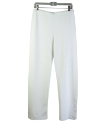 Women's viscose nylon full needle knit pants.  Tightly knitted.  Good shape and good draping with stretch.  The pull-on pants match all the pullovers and jacket blazers in this collection pictured below.  Imported. Handw ash cold and lay flat to dry or dry clean.    

DISPLAY PICTURE COLOR: WHITE