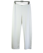 Women's viscose nylon full needle knit pants.  Tightly knitted.  Good shape and good draping with stretch.  The pull-on pants match all the pullovers and jacket blazers in this collection pictured below.  Imported. Handw ash cold and lay flat to dry or dry clean.    

DISPLAY PICTURE COLOR: WHITE