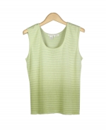 Viscose square neck sleeveless shell in dip-dye with shadow stripes. Great for all occasions. Easy to match with jackets and bottoms. Hand wash or dry clean for best results. 

Available in colors: Aqua, Grass, Indigo, Lavender, and Watermelon.

DISPLAY PICTURE COLOR: GRASS