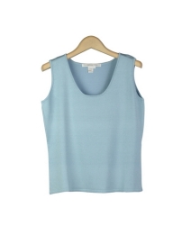 This tussah silk lycra u-neck tank top has a smooth texture and is incredibly comfortable.  Our easy-fit and easy-care top has a matching cardigan that makes a beautiful twin sweater set. Hand-wash or dry clean for the best result. 

Available in 6 beautiful colors: Aqua, Black, Butter, Cornflower Blue, Pink and Tea.

Display Picture Color: CORNFLOWER