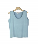 This tussah silk lycra u-neck tank top has a smooth texture and is incredibly comfortable.  Our easy-fit and easy-care top has a matching cardigan that makes a beautiful twin sweater set. Hand-wash or dry clean for the best result. 

Available in 6 beautiful colors: Aqua, Black, Butter, Cornflower Blue, Pink and Tea.

Display Picture Color: CORNFLOWER