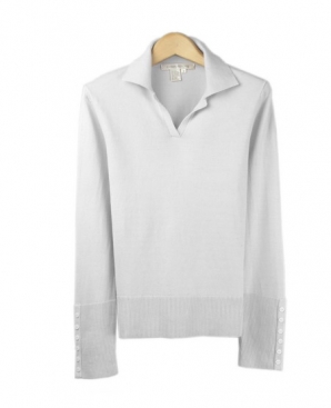 button collar sweater women's