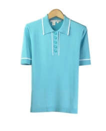 Our silk/lycra short sleeve polo shirt has a luxurious look with its' fine rib design. Our polo shirt matches well with our jackets and bottoms. Hand wash in cold water and lay flat to dry for best results. 

Available in 6 beautiful colors: Black, Coffee, Navy, Rose, Turquoise, and White. 

DISPLAY PICTURE COLOR: TURQUOISE