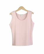 Our viscose nylon sleeveless flat knit jewel neck tank top is perfect for the spring season.  Soft & comfortable and easy to match with jackets and bottoms.  Hand wash to clean or dry clean for best results. 

Available in 2 beautiful colors: Peanut Butter, Pink. 

DISPLAY PICTURE COLOR: PINK FOREST